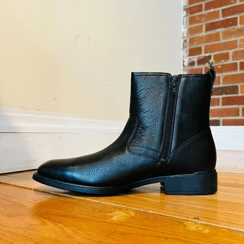 Rockport Men’s Black Leather Zip Up Anlke Boots Size 11 W NEW